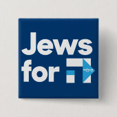 Joden voor Hillary-knop Vierkante Button 5,1 Cm (Voorkant)