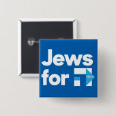 Joden voor Hillary Square-knop Vierkante Button 5,1 Cm (Voorkant /achterkant)
