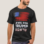 Joden voor Trump 2024 Israël VS Hebreeuwse verkiez T-shirt (Voorkant)