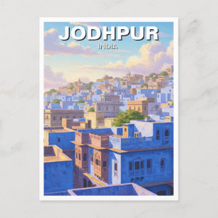 Jodhpur India Blauwe huizen Briefkaart