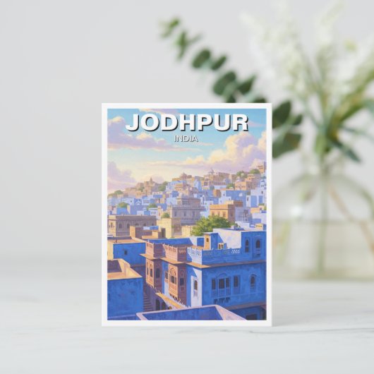 Jodhpur India Blauwe huizen Briefkaart (Staand voorkant)