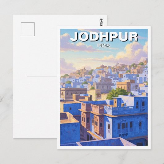 Jodhpur India Blauwe huizen Briefkaart (Voorkant / Achterkant)