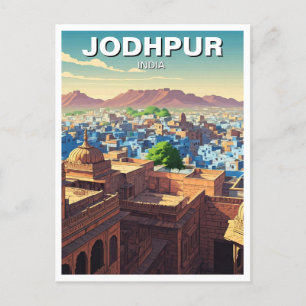 Jodhpur India Blauwe huizen Briefkaart