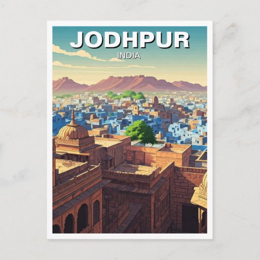 Jodhpur India Blauwe huizen Briefkaart (Voorkant)