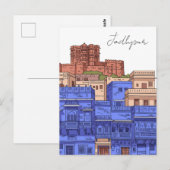 Jodhpur India Illustratie Briefkaart (Voorkant / Achterkant)