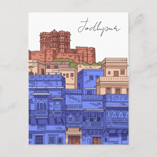 Jodhpur India Illustratie Briefkaart (Voorkant)