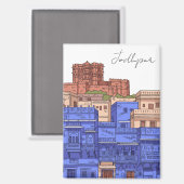 Jodhpur India Illustratie Magneet (Voorkant / Achterkant)