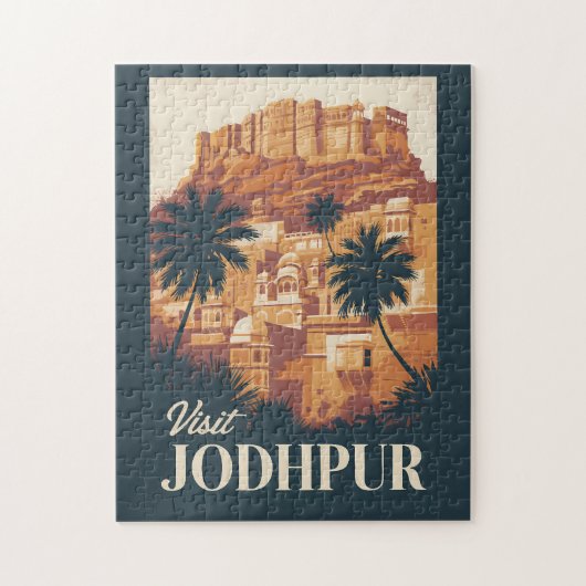 Jodhpur India Illustratie Reizen Art Vintage Legpuzzel (Verticaal)