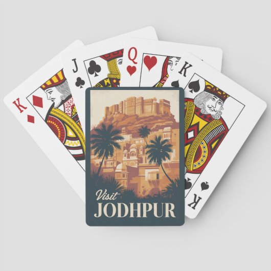 Jodhpur India Illustratie Reizen Art Vintage Pokerkaarten (Achterkant)
