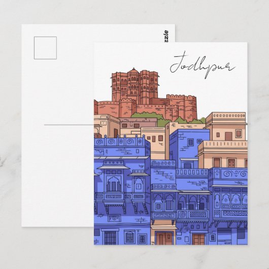 Jodhpur India Illustration Briefkaart (Voorkant / Achterkant)