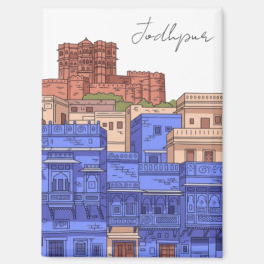 Jodhpur India Illustration Magneet (Voorkant)