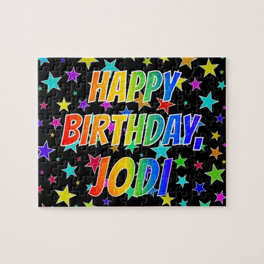 "JODI" Voornaam, Fun "HAPPY BIRTHDAY" Legpuzzel (Horizontaal)