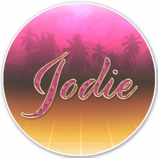 Jodie Vorname Name golden pink Aufkleber Sticker (Voorkant)