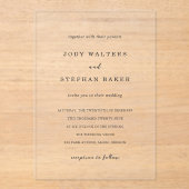 Jody Simple Elegant Wedding Acryl Uitnodigingen (Voorkant)