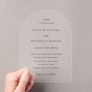 Jody Simple Elegant Wedding Acryl Uitnodigingen