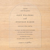 Jody Simple Elegant Wedding Acryl Uitnodigingen (Voorkant)