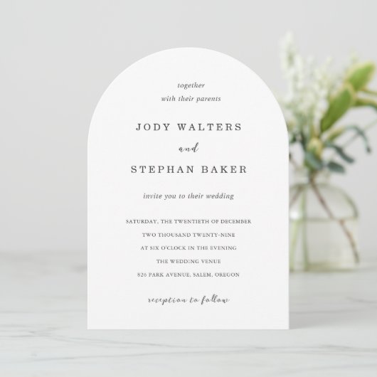 Jody Simple Elegant Wedding Kaart (Staand voorkant)