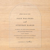 Jody Simple Elegant Wedding Save the Date Acryl Uitnodigingen (Voorkant)