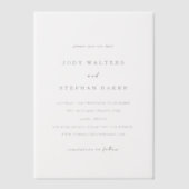 Jody Simple Elegant Wedding Save the Date Vellum Uitnodigingen (Voorkant)