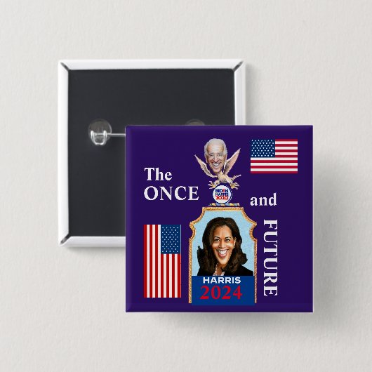 Joe 2020/Harris 2024 Vierkante Button 5,1 Cm (Voorkant /achterkant)