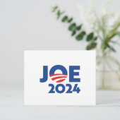 Joe 2020 rode witte en blauwe typografie modern briefkaart (Staand voorkant)