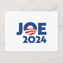 Joe 2020 rode witte en blauwe typografie modern briefkaart