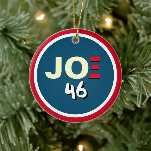 JOE 46 BIDEN Red White Blue Kerstmis Keramisch Ornament (Boom)