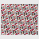 Joe and Kamala Santa Hat Funny Christmas Silver Cadeaupapier (Vlak)