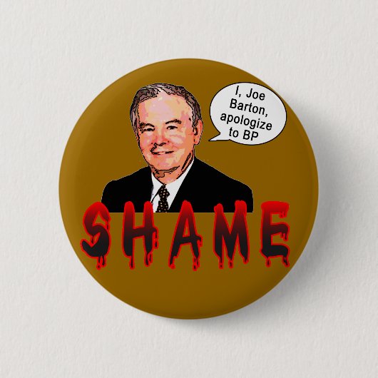 Joe Barton SHAME T-shirts, Buttonnen Ronde Button 5,7 Cm (Voorkant)
