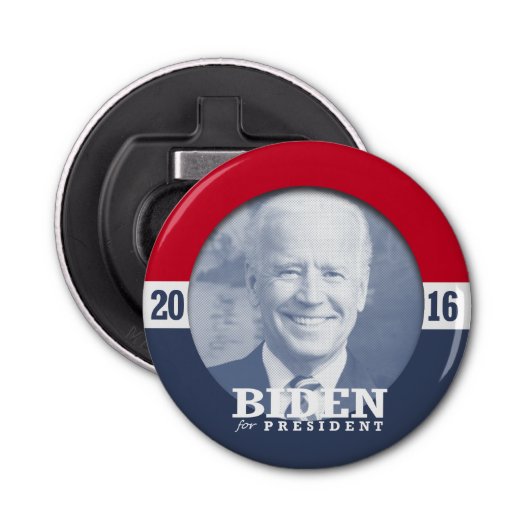 JOE BIDEN 2016 BUTTON FLESOPENER (Voorkant)