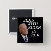 JOE BIDEN 2016 VIERKANTE BUTTON 5,1 CM (Voorkant /achterkant)