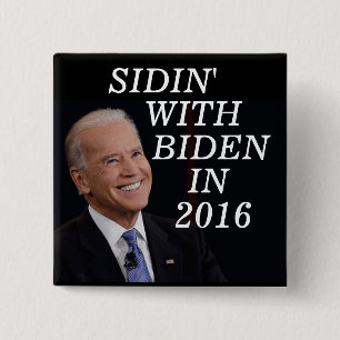 JOE BIDEN 2016 VIERKANTE BUTTON 5,1 CM