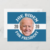 Joe Biden 2020 - Classic Design Blauw Wit Foto Briefkaart (Voorkant / Achterkant)