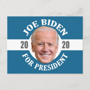 Joe Biden 2020 - Classic Design Blauw Wit Foto Briefkaart