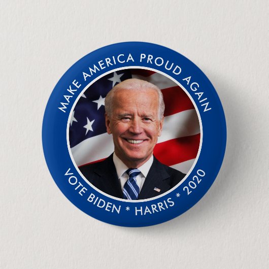 Joe Biden 2020 Collectible Keepomwille Foto Ronde Button 5,7 Cm (Voorkant)