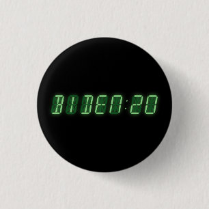 Joe Biden 2020 digitale klok Ronde Button 3,2 Cm