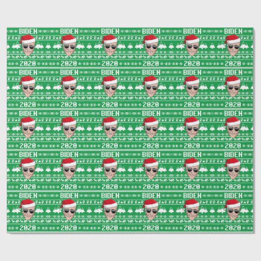 Joe Biden 2020 lelijke kerst Cadeaupapier (Vlak)
