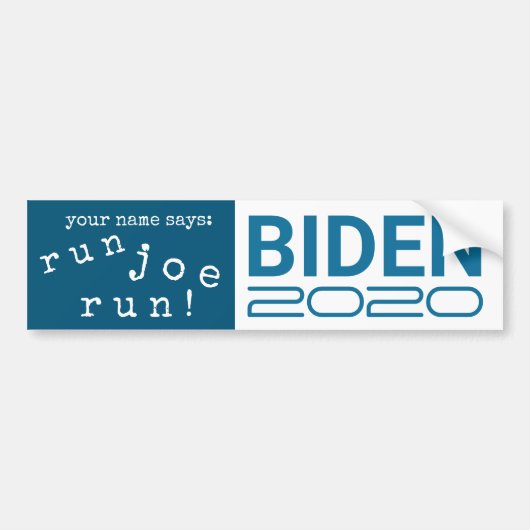Joe Biden 2020 Run Joe Run - Democratische kandida Bumpersticker (Voorkant)