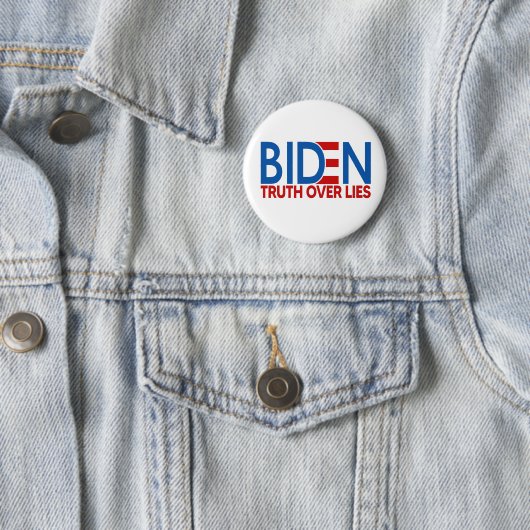 Joe Biden 2020 Truth over Les Ronde Button 5,7 Cm (In situ)