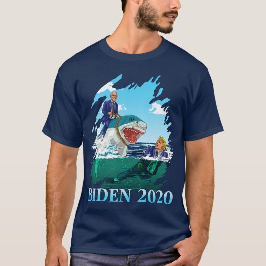 Joe Biden 2020 Verkiezing Trump Hates Sharks T-shirt (Voorkant)