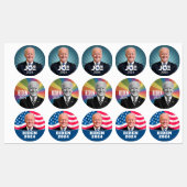 Joe Biden 2024 - 3 Campagneversies Labels (Vel)