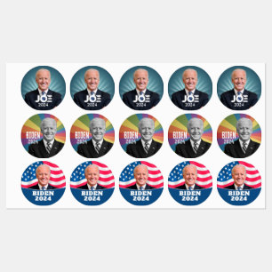 Joe Biden 2024 - 3 Campagneversies Labels