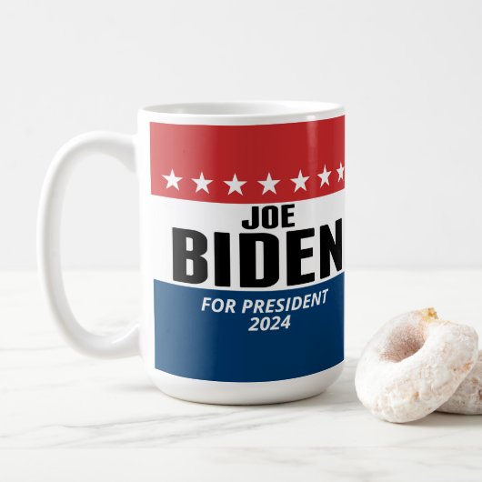 Joe Biden 2024 - Classic Design Rood Wit Blauw Koffiemok (Met donut)