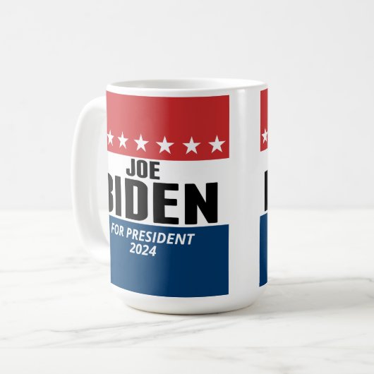 Joe Biden 2024 - Classic Design Rood Wit Blauw Koffiemok (Voorkant links)