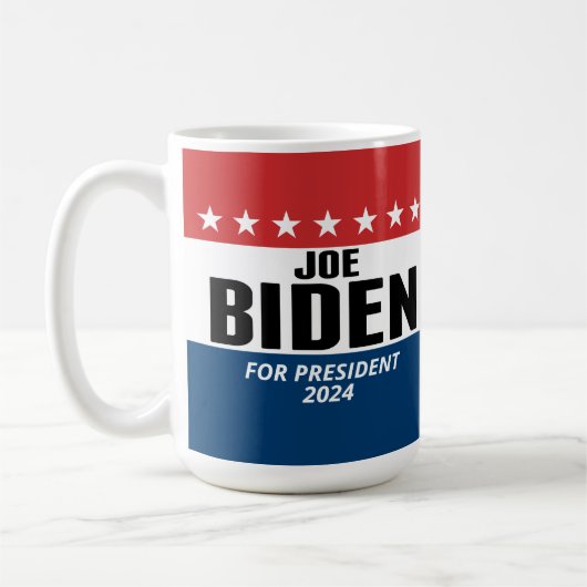 Joe Biden 2024 - Classic Design Rood Wit Blauw Koffiemok (Links)