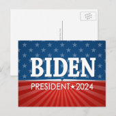 Joe Biden 2024 - iconische sterren strepen Briefkaart (Voorkant / Achterkant)