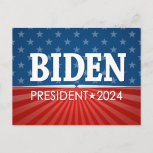 Joe Biden 2024 - iconische sterren strepen Briefkaart
