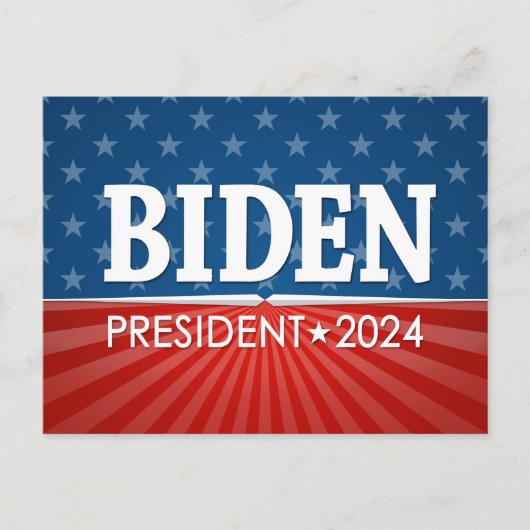 Joe Biden 2024 - iconische sterren strepen Briefkaart (Voorkant)