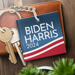 Joe Biden 2024 - Modern Wave Design Button Sleutelhanger