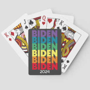 Joe Biden 2024 - retro gradiënt regenboog kleuren Pokerkaarten